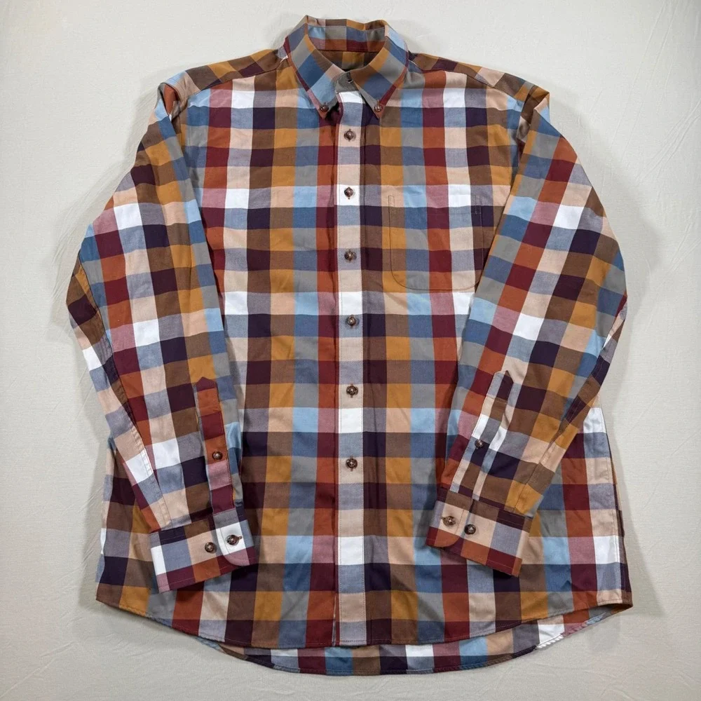 Jos. A. Bank Travelers Collection Tailored Fit Plaid Button Down Shirt Mens‎ L